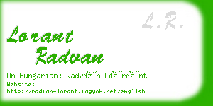 lorant radvan business card